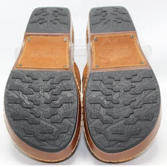 Born Womens 8 Brown Suede Leather Buckle Clogs Mules Platform Wedge  NWOB - Picture 8 of 9